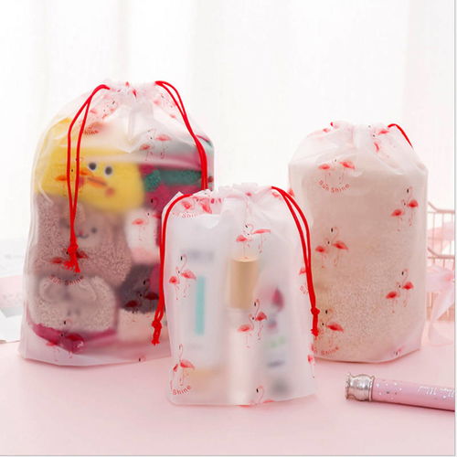 抽绳束口袋旅行装鞋袋可爱透明防水化妆品洗漱内衣衣服便携收纳袋